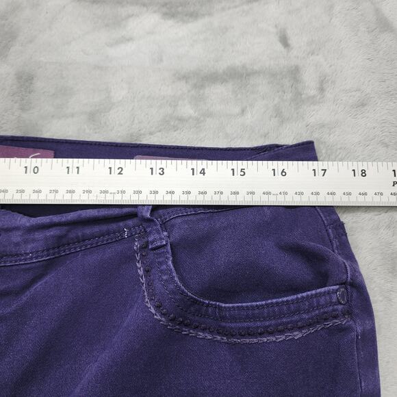 Gloria Vanderbilt Jeans Womens 14 Purple Cadence Ankle Grazer Mid Rise Crop - Picture 11 of 15